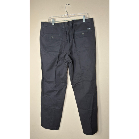 BMW Trousers Pants Men Black Flat Front Career Work Suit Pants Preppy 38x28 Car - Picture 2 of 8